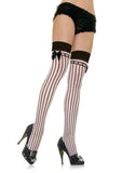 9222 Sheer Stockings With Stripes And Bows